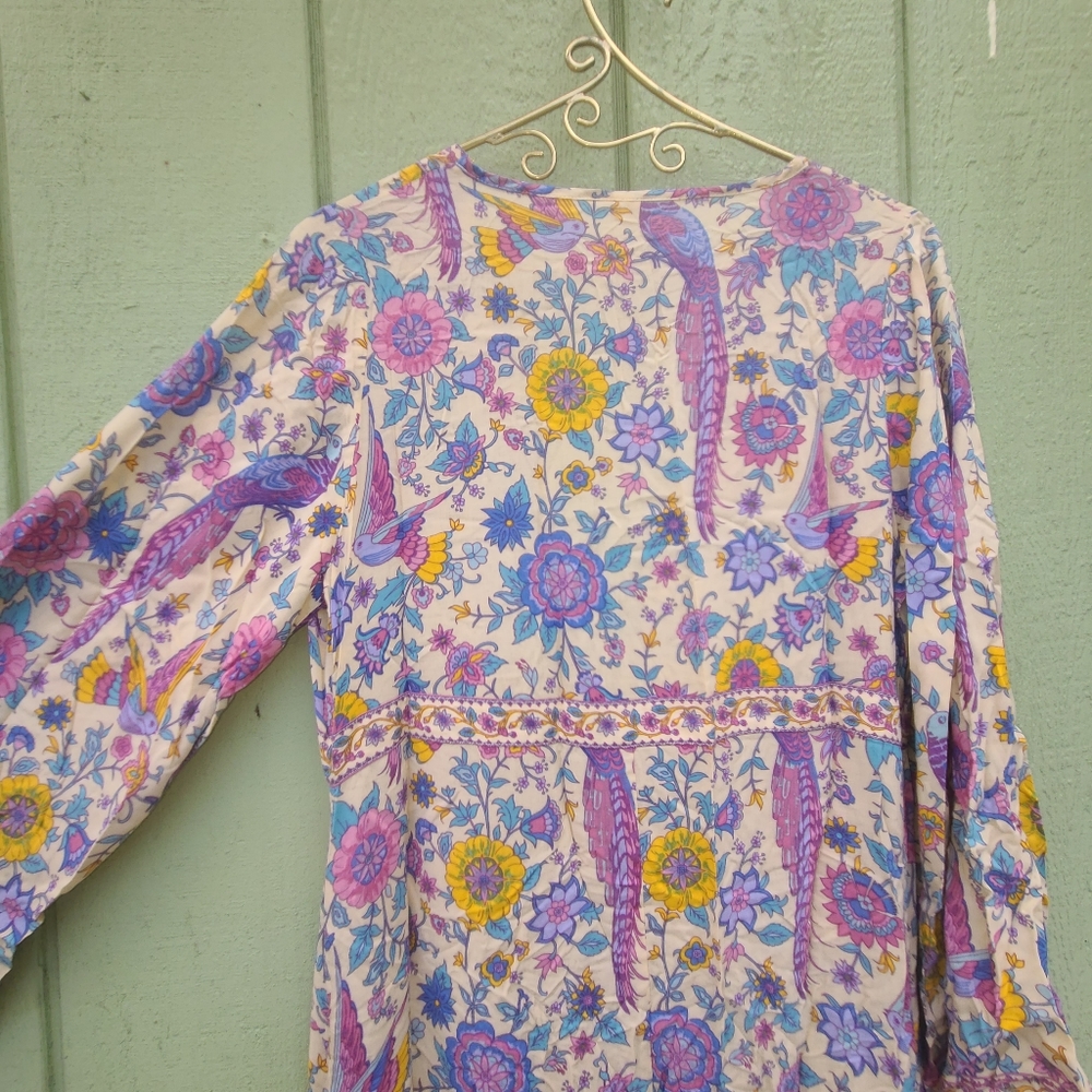 Spell Sample Lovebird Maxi Dress Gown Kimono Robe Duster S Chamomile OOAK NWOT - Picture 10 of 14